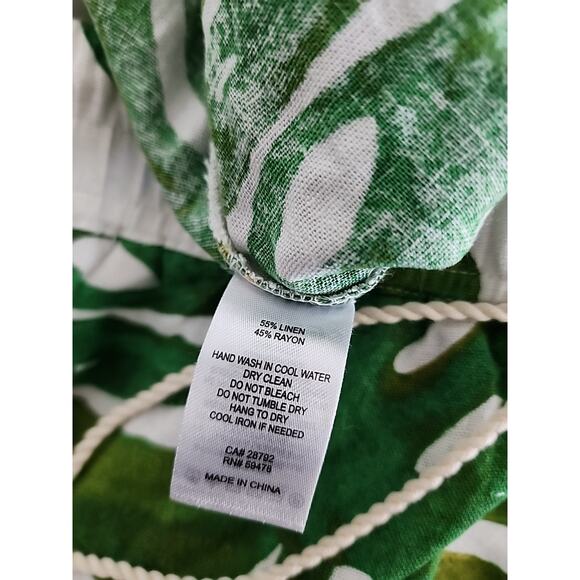 Joie Women's Size Small Wide Leg Linen Blend Aloha Tropical Palm Leaf Pants - Picture 4 of 5